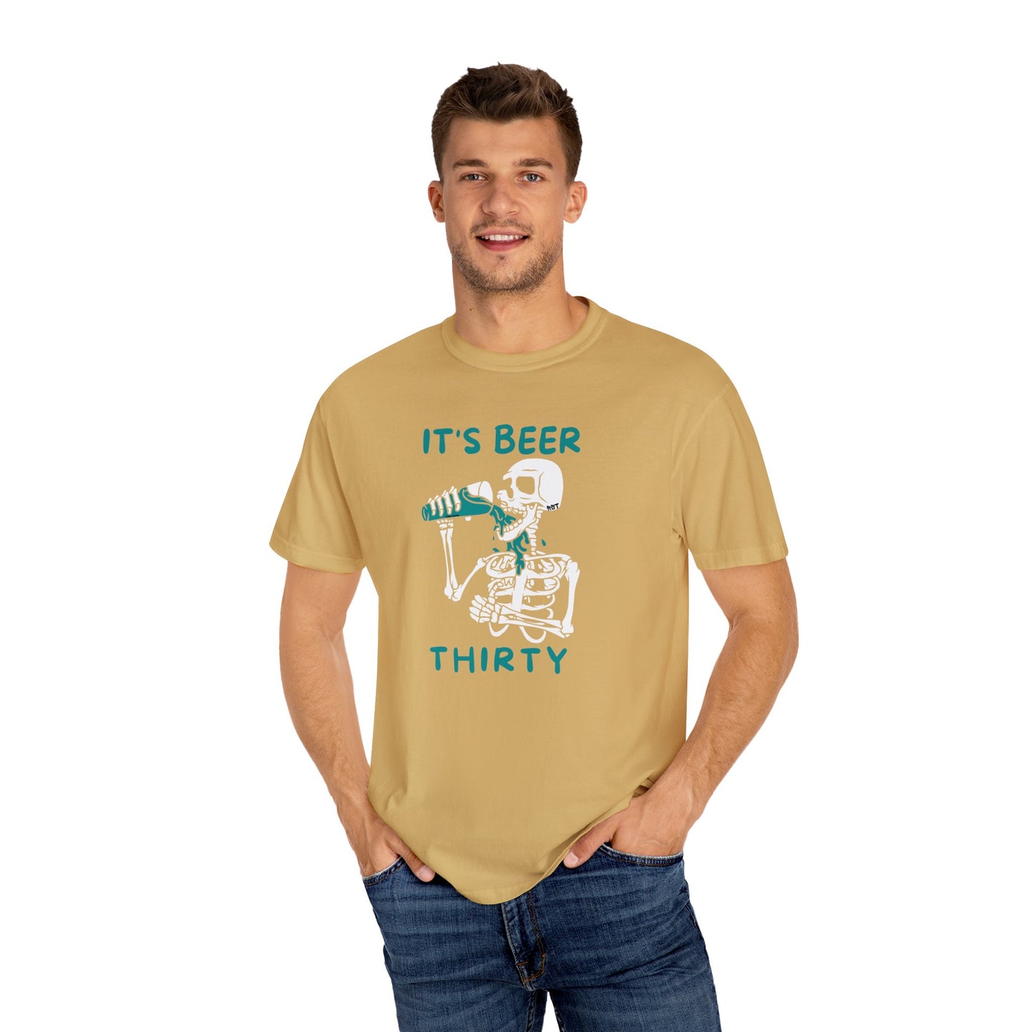 White Beer Thirty Unisex Garment-Dyed T-shirt