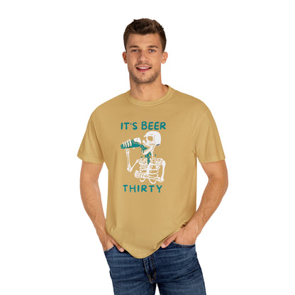 White Beer Thirty Unisex Garment-Dyed T-shirt