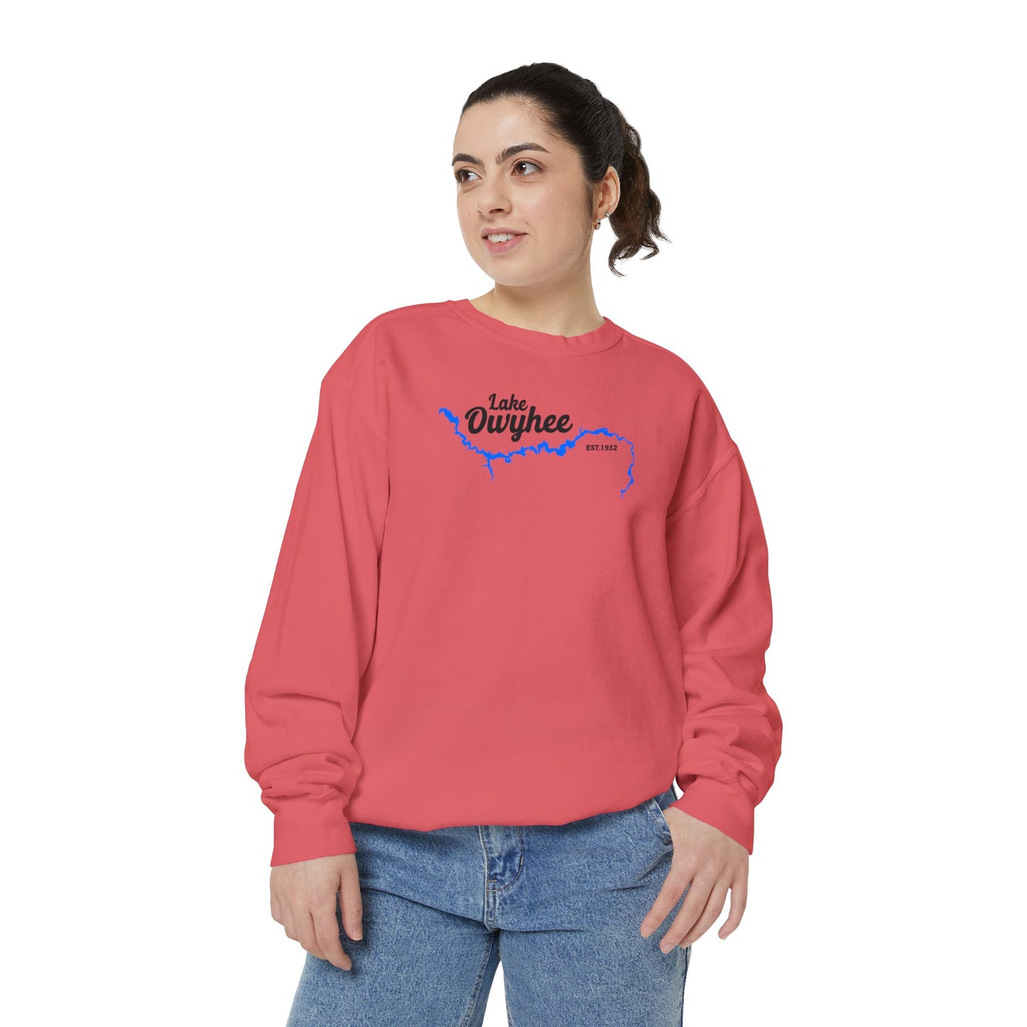 Lake Owyhee Outline Unisex Garment-Dyed Sweatshirt