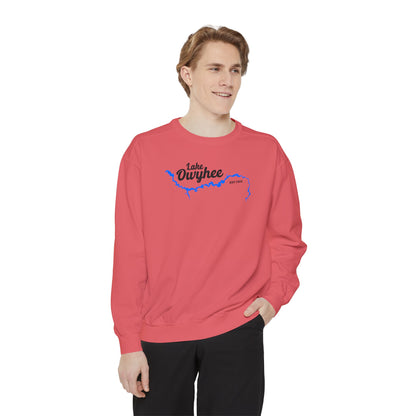 Lake Owyhee Outline Unisex Garment-Dyed Sweatshirt