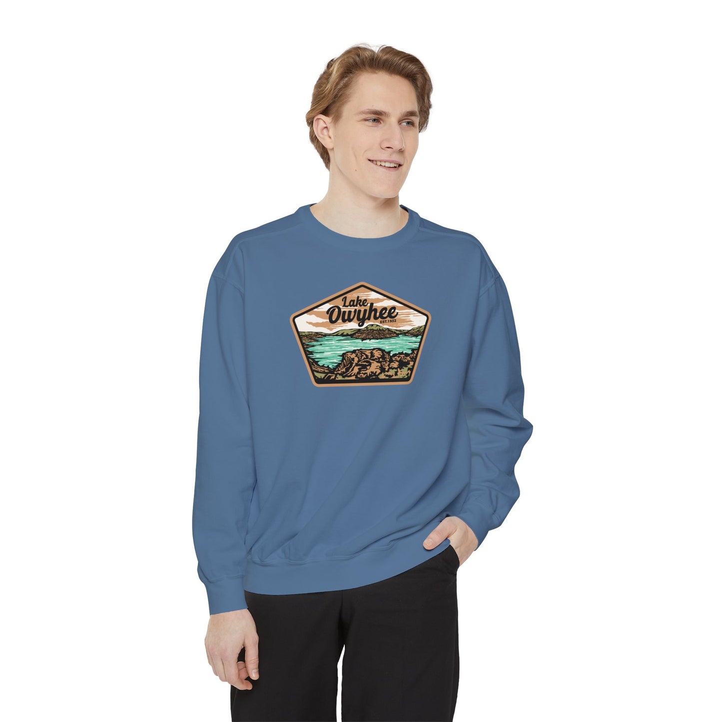 Lake Owyhee Patch Unisex Garment-Dyed Sweatshirt