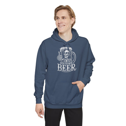 Wish You Were Beer Unisex Garment-Dyed Hoodie