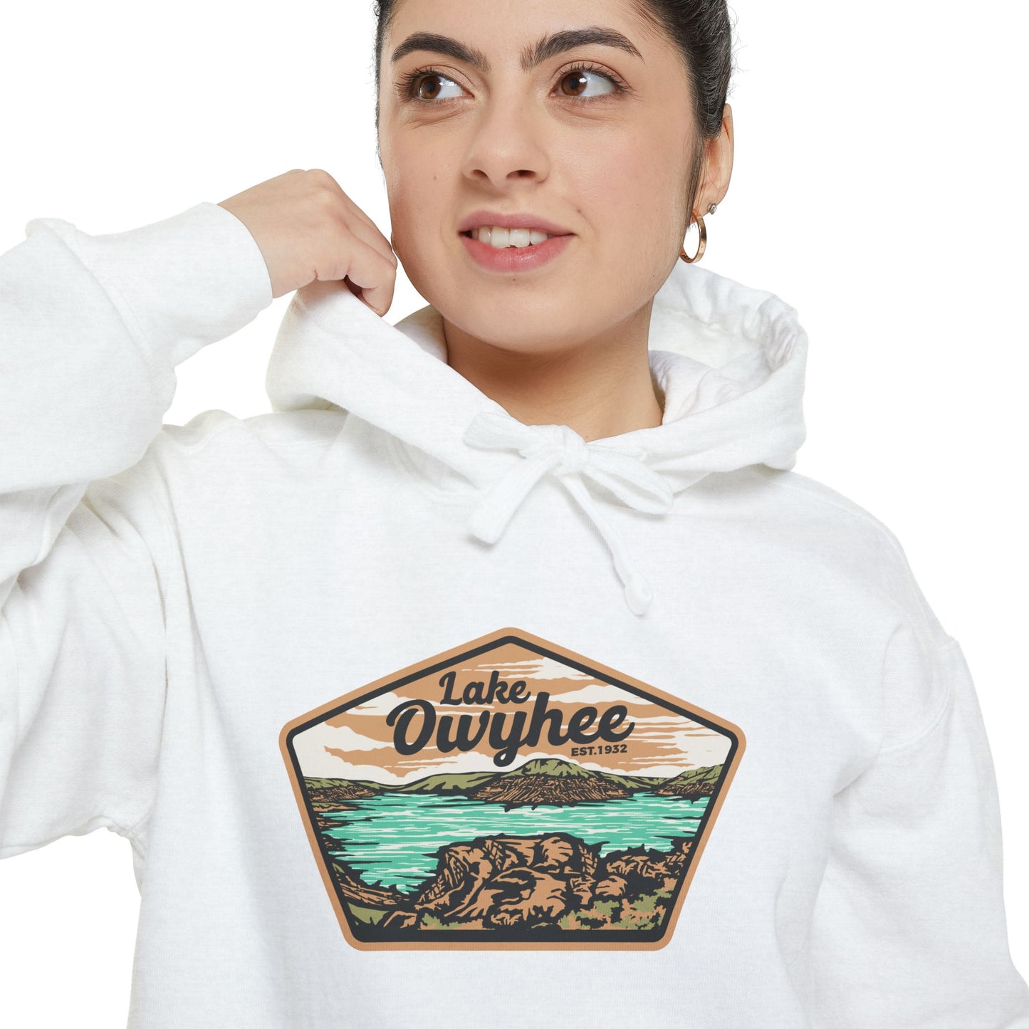 Lake Owyhee Patch Unisex Garment-Dyed Hoodie