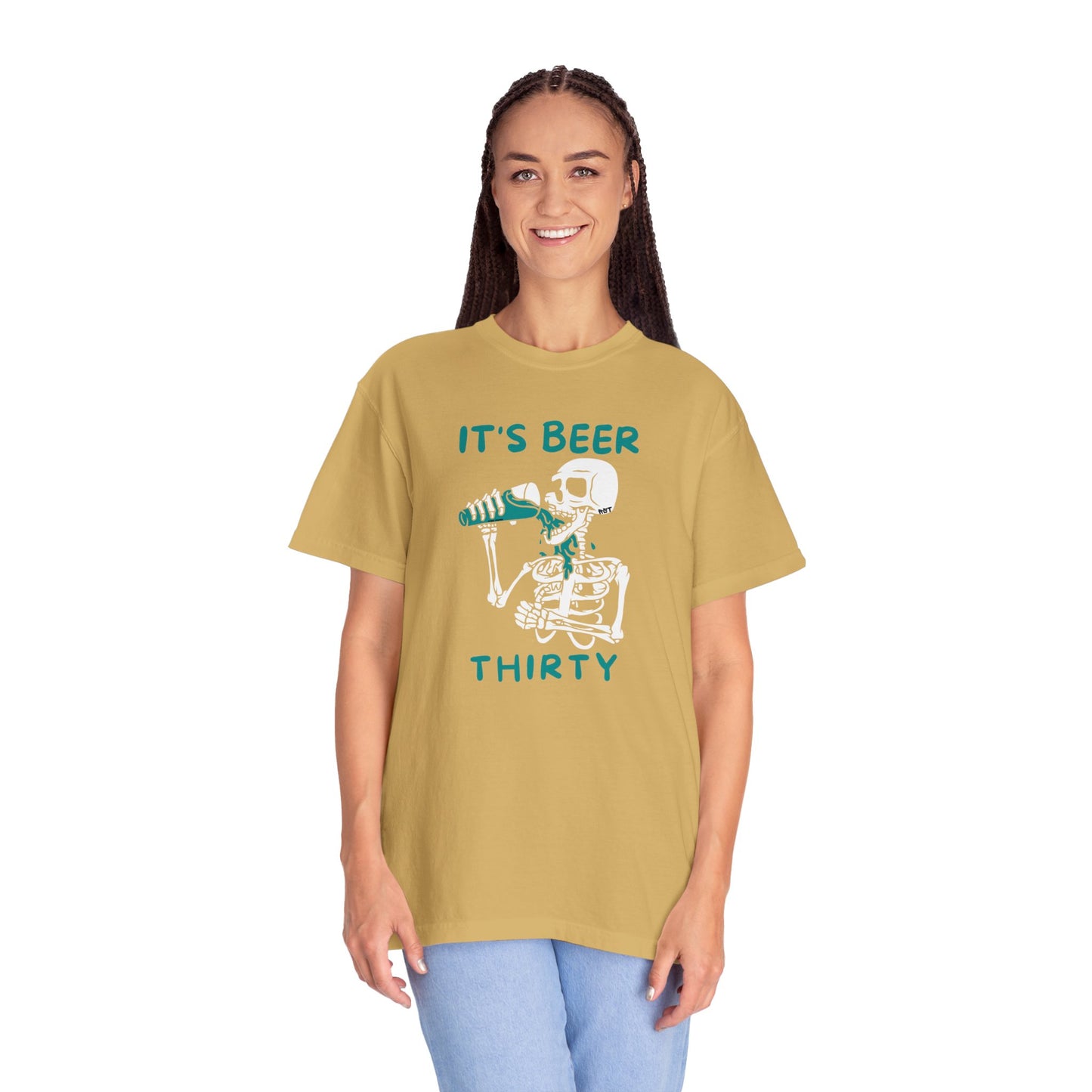 White Beer Thirty Unisex Garment-Dyed T-shirt