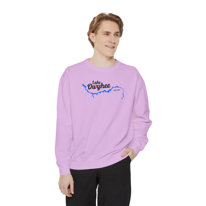 Lake Owyhee Outline Unisex Garment-Dyed Sweatshirt