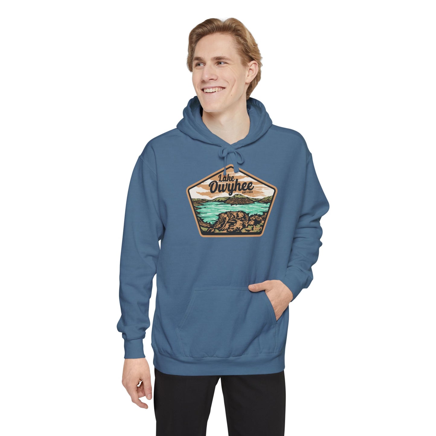 Lake Owyhee Patch Unisex Garment-Dyed Hoodie