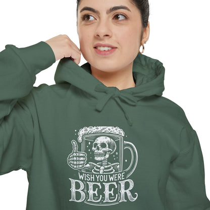 Wish You Were Beer Unisex Garment-Dyed Hoodie