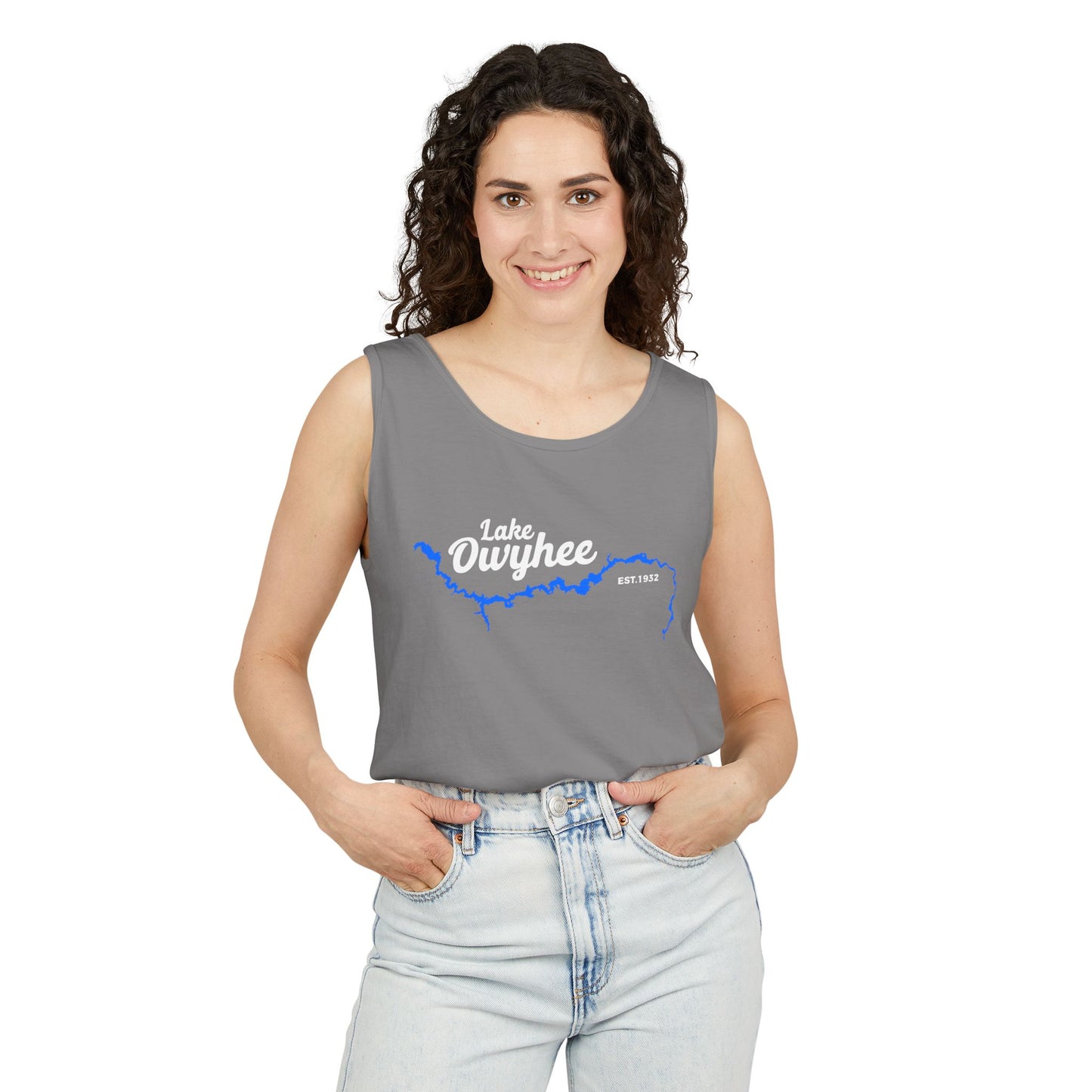 Lake Owyhee Outline Unisex Garment-Dyed Tank Top