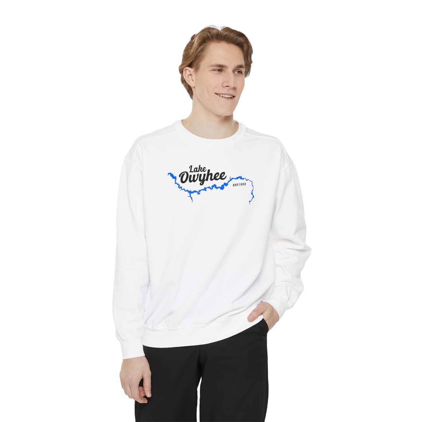 Lake Owyhee Outline Unisex Garment-Dyed Sweatshirt