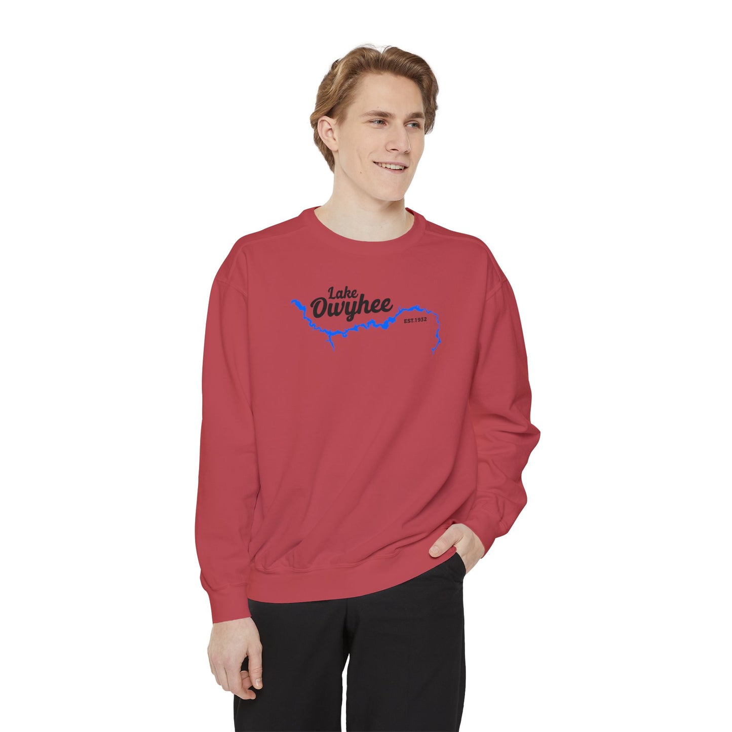 Lake Owyhee Outline Unisex Garment-Dyed Sweatshirt