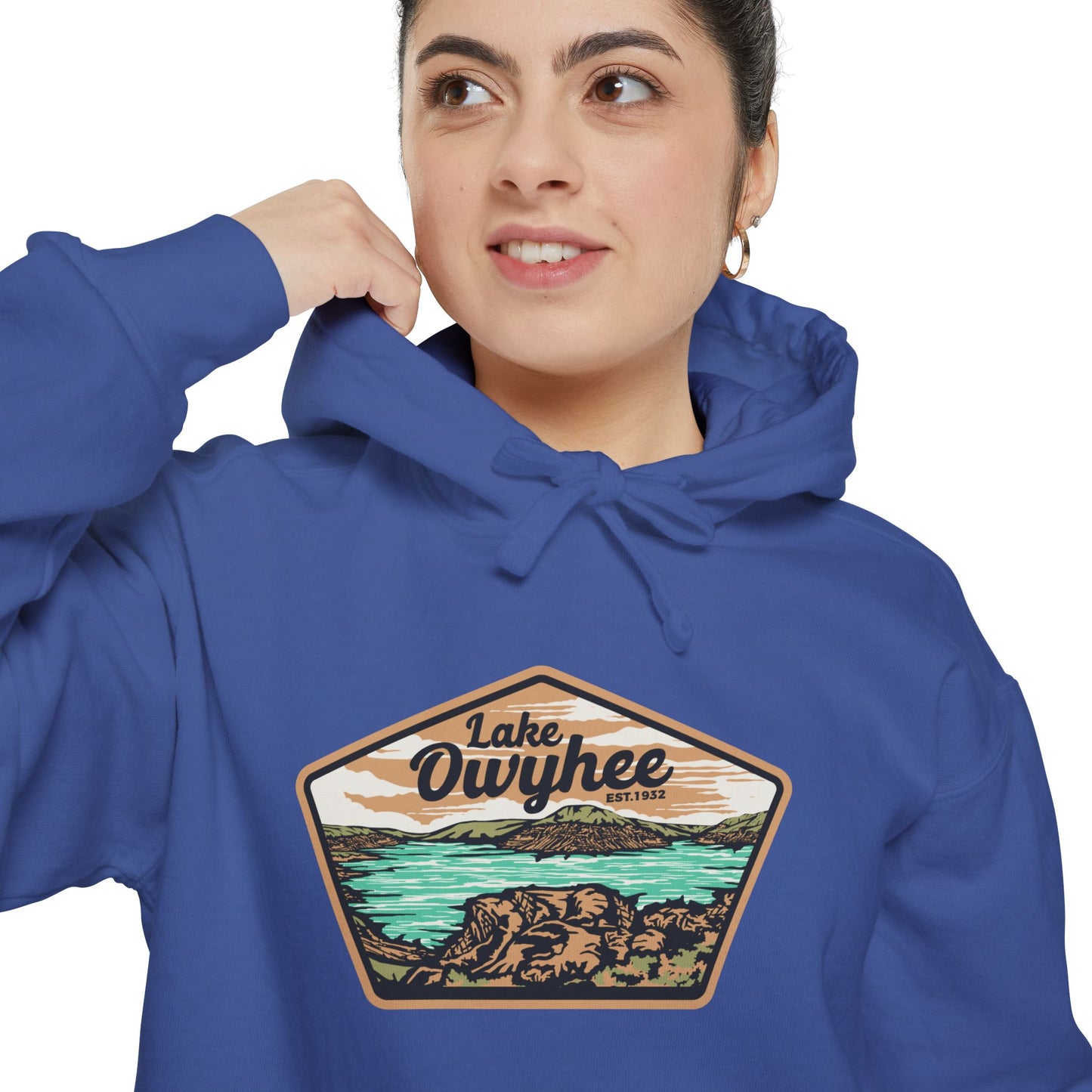 Lake Owyhee Patch Unisex Garment-Dyed Hoodie