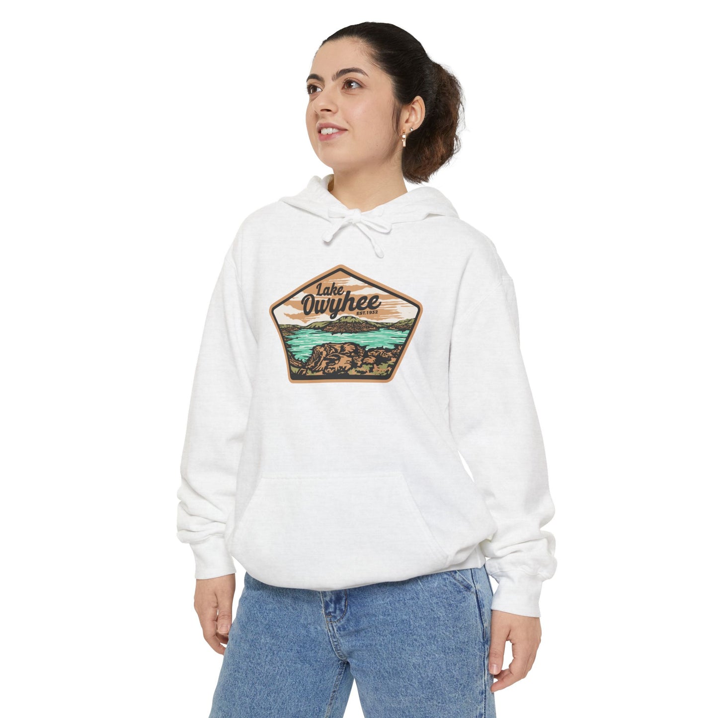 Lake Owyhee Patch Unisex Garment-Dyed Hoodie