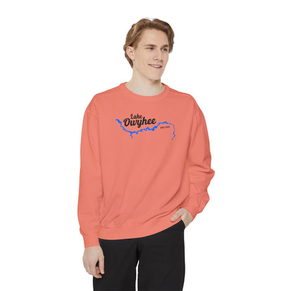 Lake Owyhee Outline Unisex Garment-Dyed Sweatshirt