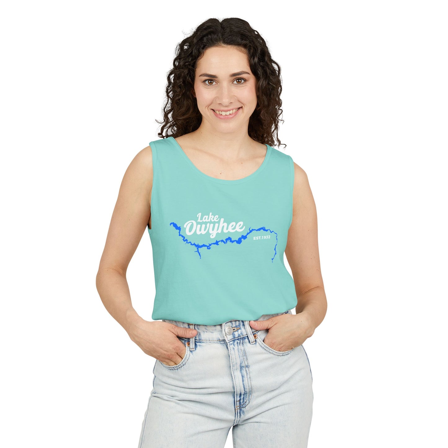 Lake Owyhee Outline Unisex Garment-Dyed Tank Top