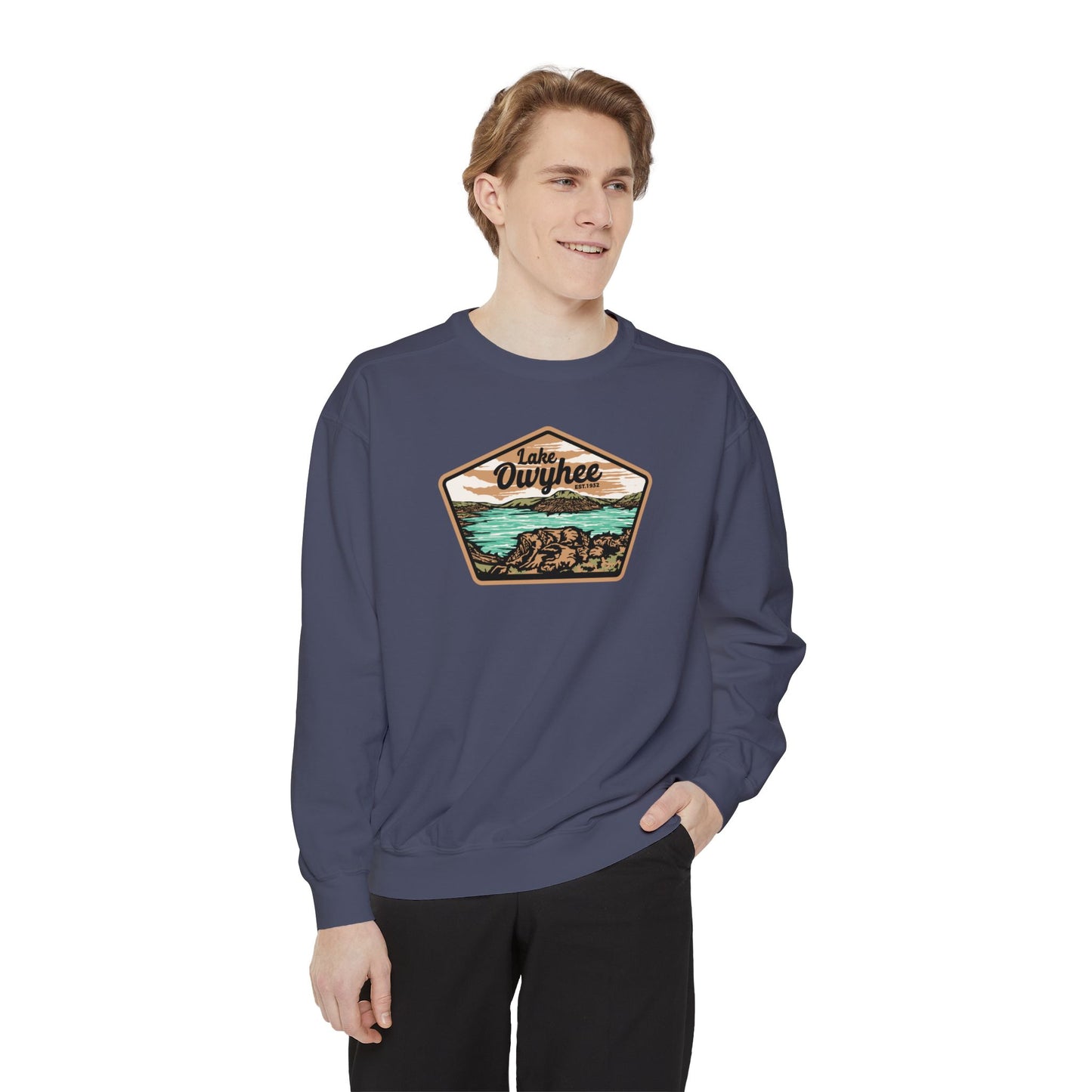 Lake Owyhee Patch Unisex Garment-Dyed Sweatshirt