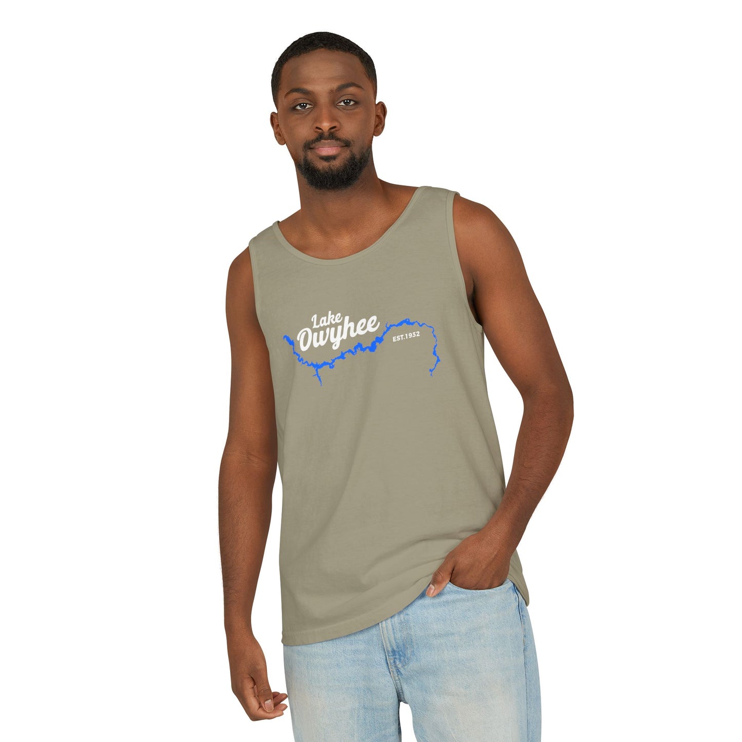 Lake Owyhee Outline Unisex Garment-Dyed Tank Top