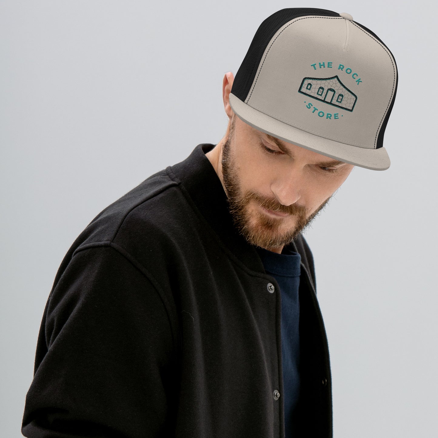 TRS Flat Bill Trucker Cap Colored Stitch