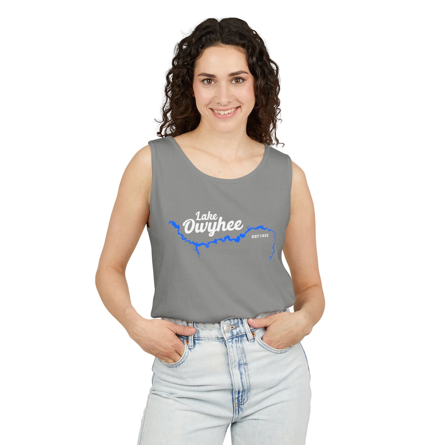 Lake Owyhee Outline Unisex Garment-Dyed Tank Top