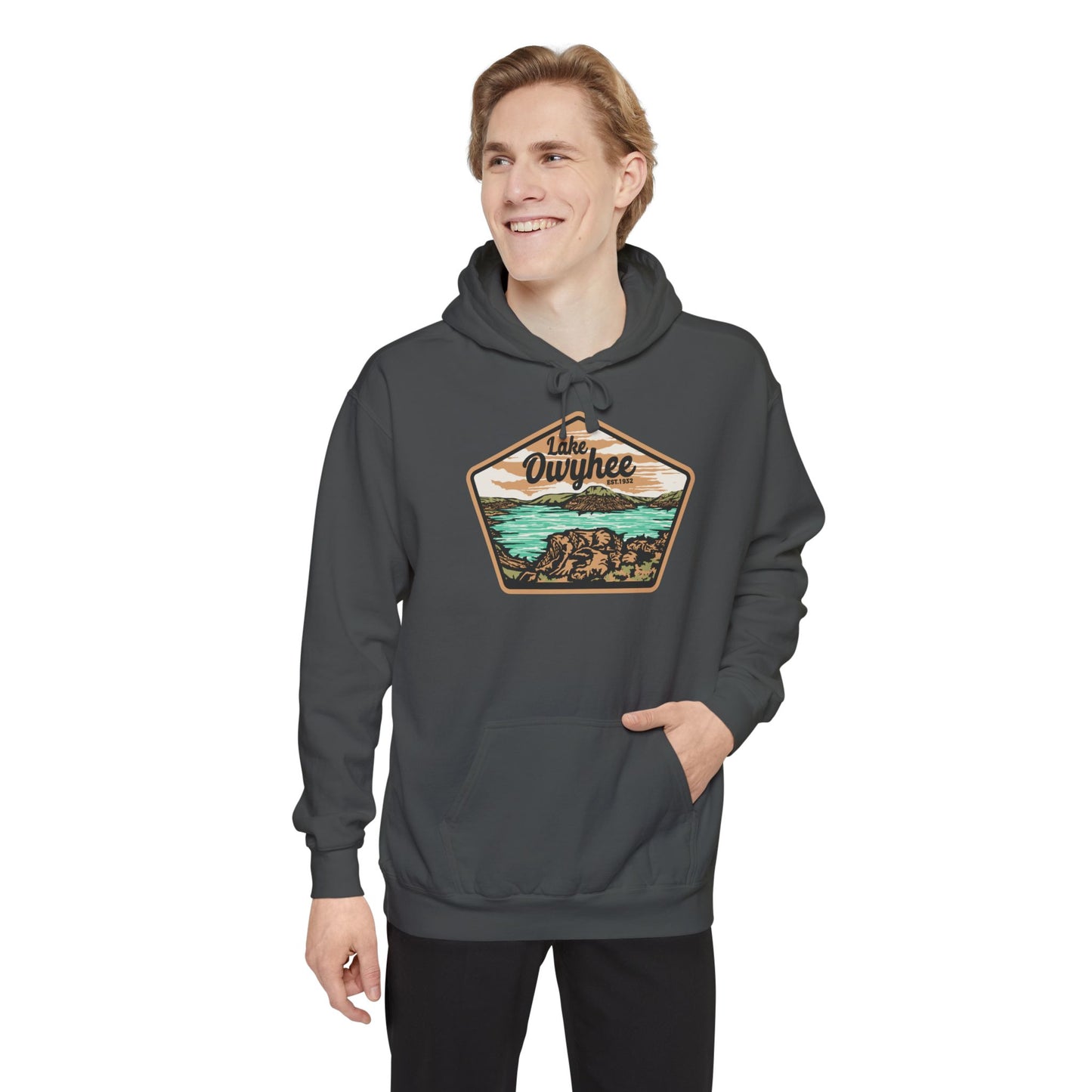 Lake Owyhee Patch Unisex Garment-Dyed Hoodie