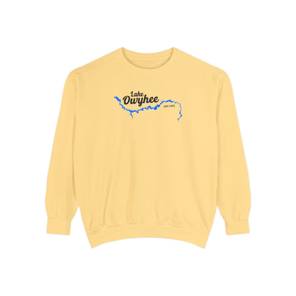 Lake Owyhee Outline Unisex Garment-Dyed Sweatshirt