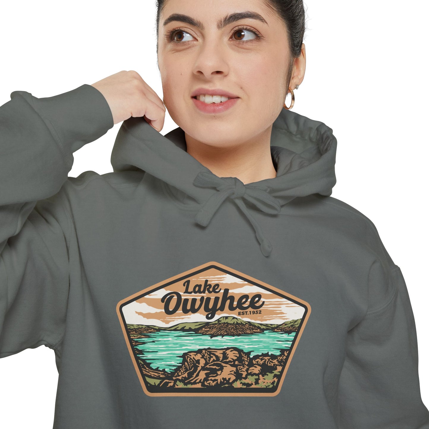 Lake Owyhee Patch Unisex Garment-Dyed Hoodie