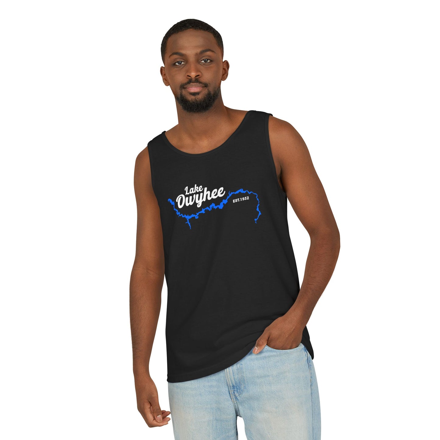 Lake Owyhee Outline Unisex Garment-Dyed Tank Top