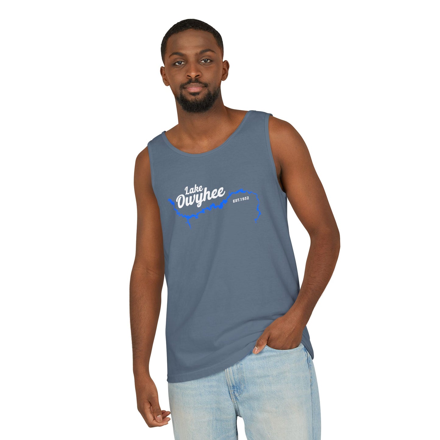 Lake Owyhee Outline Unisex Garment-Dyed Tank Top