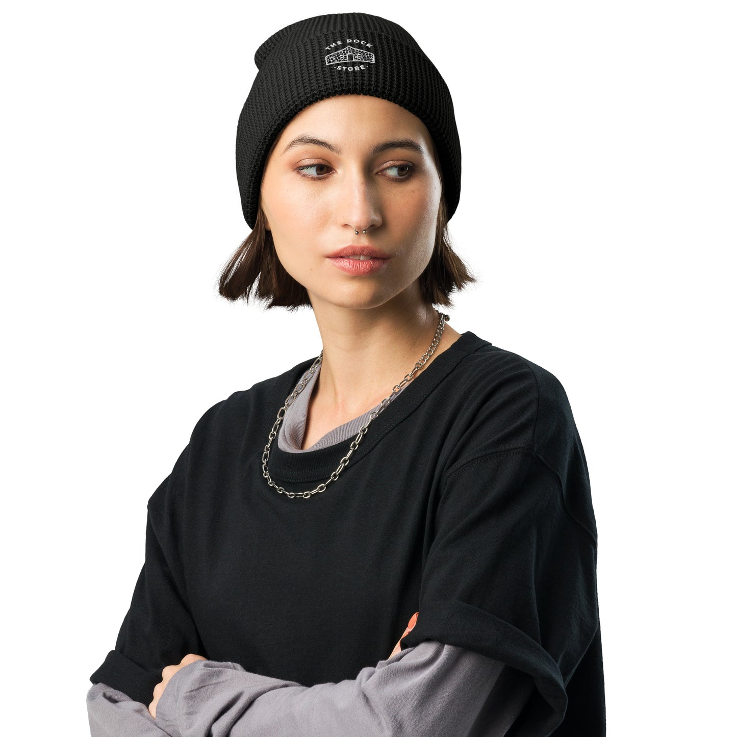 TRS Waffle Beanie White Stitch